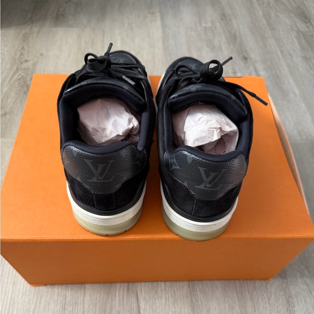 Louis Vuitton Men’s Trainers Black Monogram Mens 7.5 LV Sz 6.5 - Picture 4 of 7